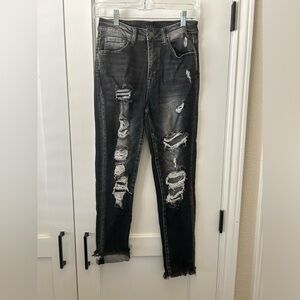 RISEN High Rise Distressed Skinny Jean